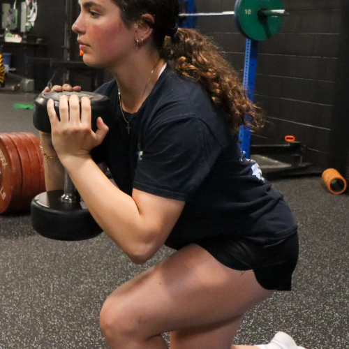 Athlete performing a single leg squat